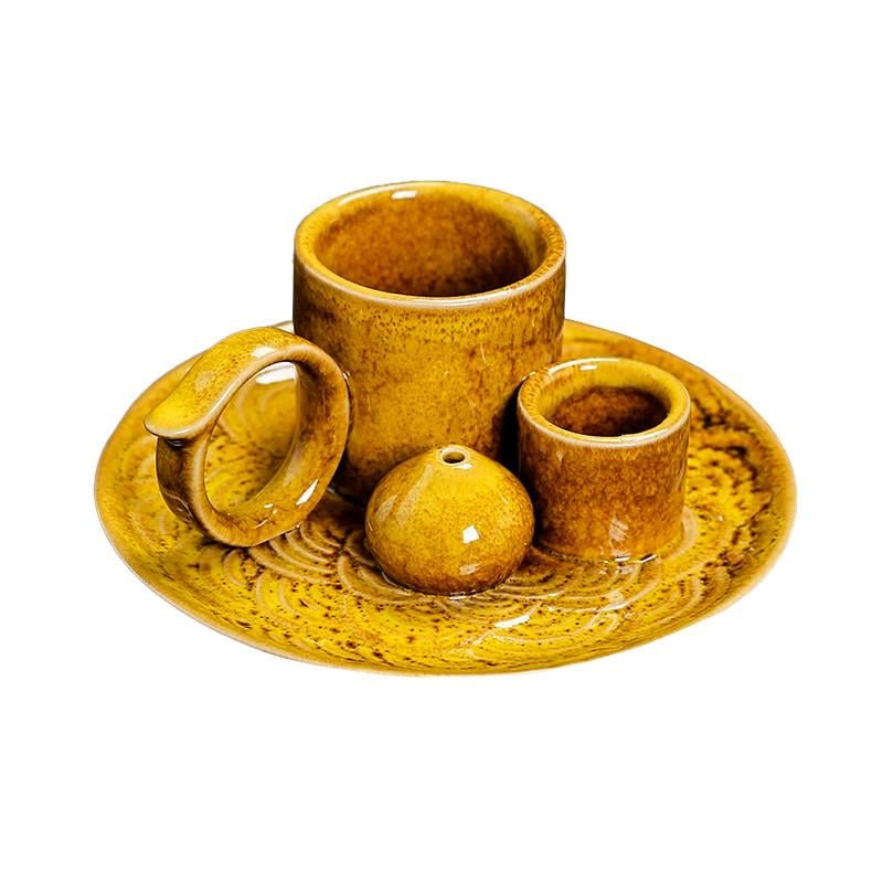 Подставка для благовоний Lesko JCSMJ20 Mustard для арома конусов/палочек пало санто/пучков шалфея Yellow (3019830255)