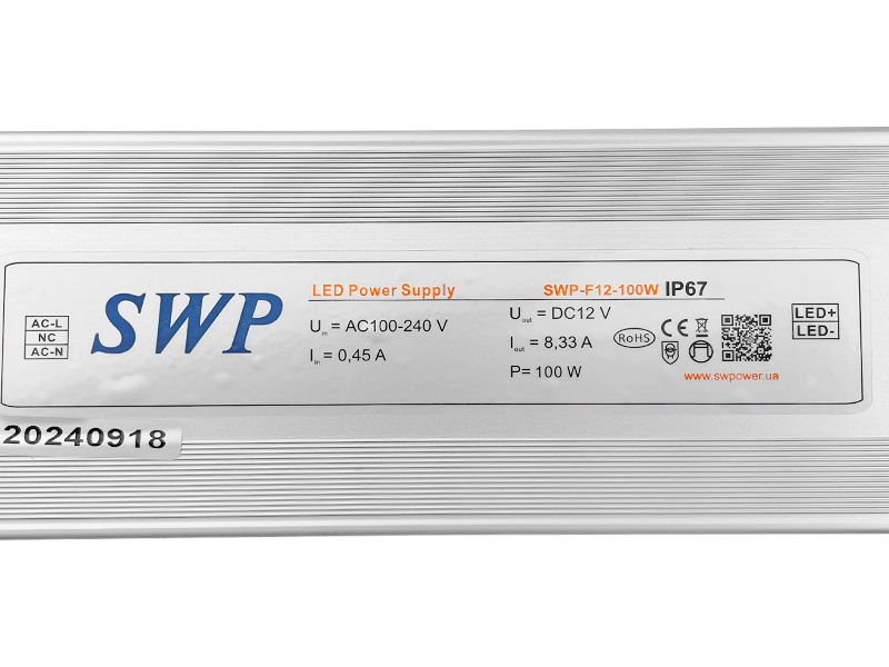 Блок живлення 100W IP67 12V герметичні стабілізовані за напругою (SWP-F12-100W) - фото 5 Блок живлення 100W IP67 12V герметичні стабілізовані за напругою (SWP-F12-100W) - фото 5