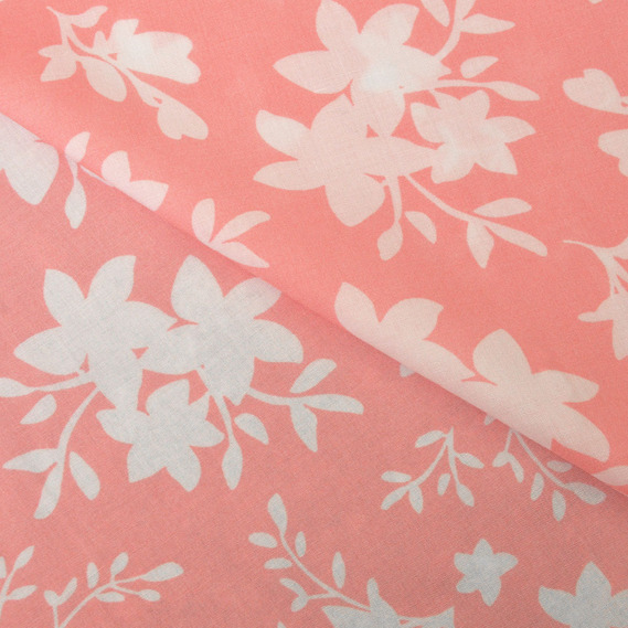 Ткань штапель IDEIA Проекция 1,5 м Коралловый/Цветочный (2200004174600)