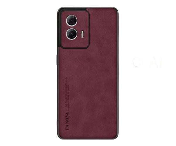 Шкіряний чохол - накладка Fanoya для Motorola Moto G85 / S50 Neo Бордовий