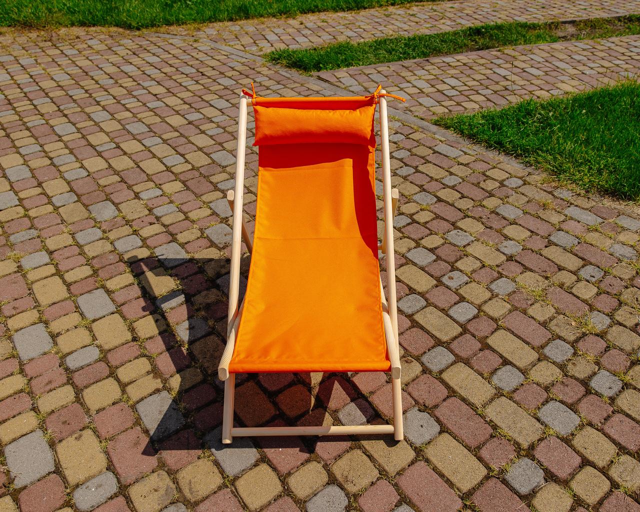 Шезлонг для дачи тканевый XRmaster с подушкой Оранжевый (КШ-013) - фото 3 Шезлонг для дачи тканевый XRmaster с подушкой Оранжевый (КШ-013) - фото 3