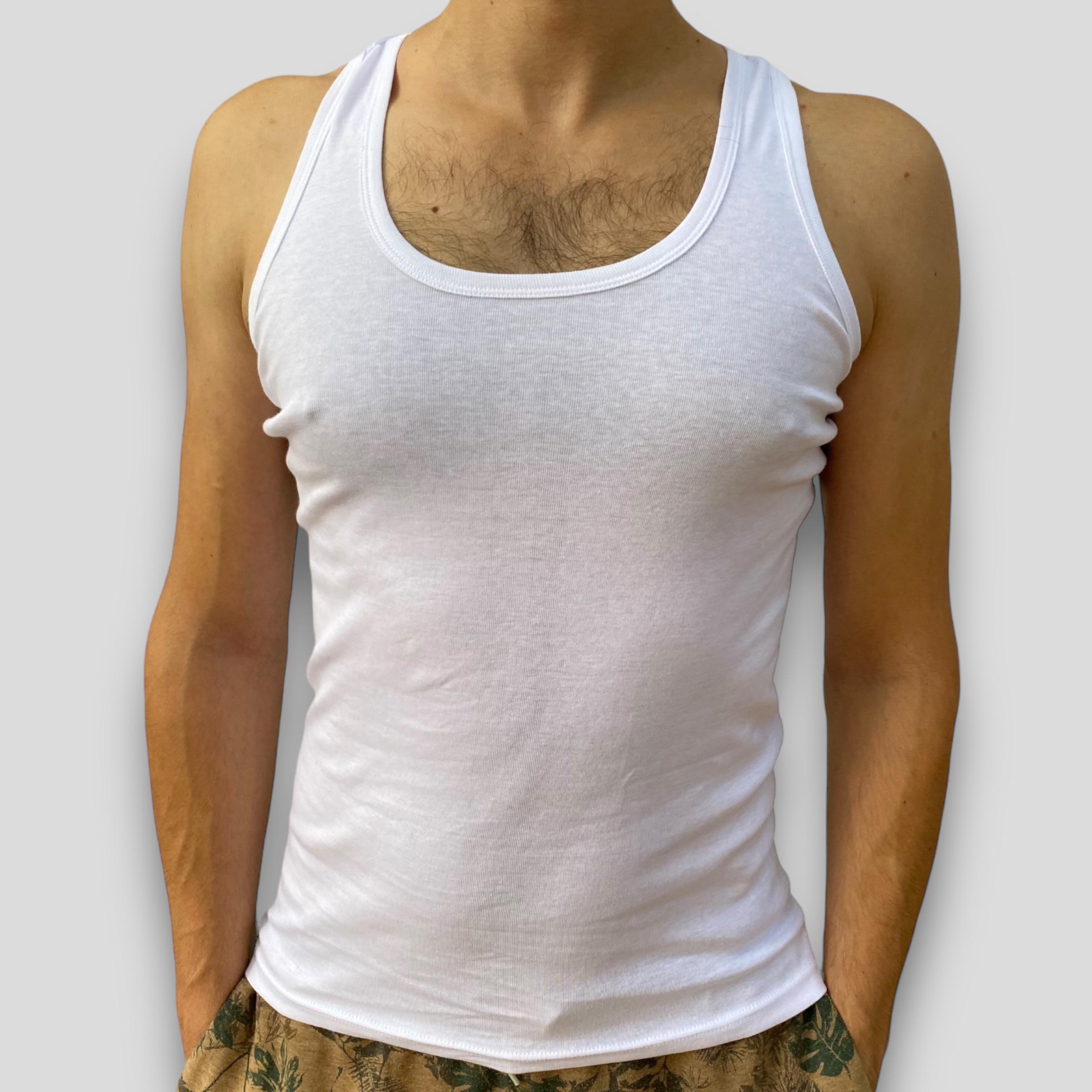 Майка борцовка Namaldi мужская хлопковая XL Белый (133-White)