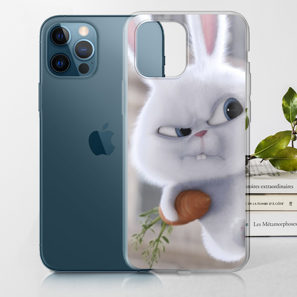 Чехол Boxface iPhone 12 Pro Rabbit Snowball Прозрачный силикон (41086-up1116-41086) - фото 2