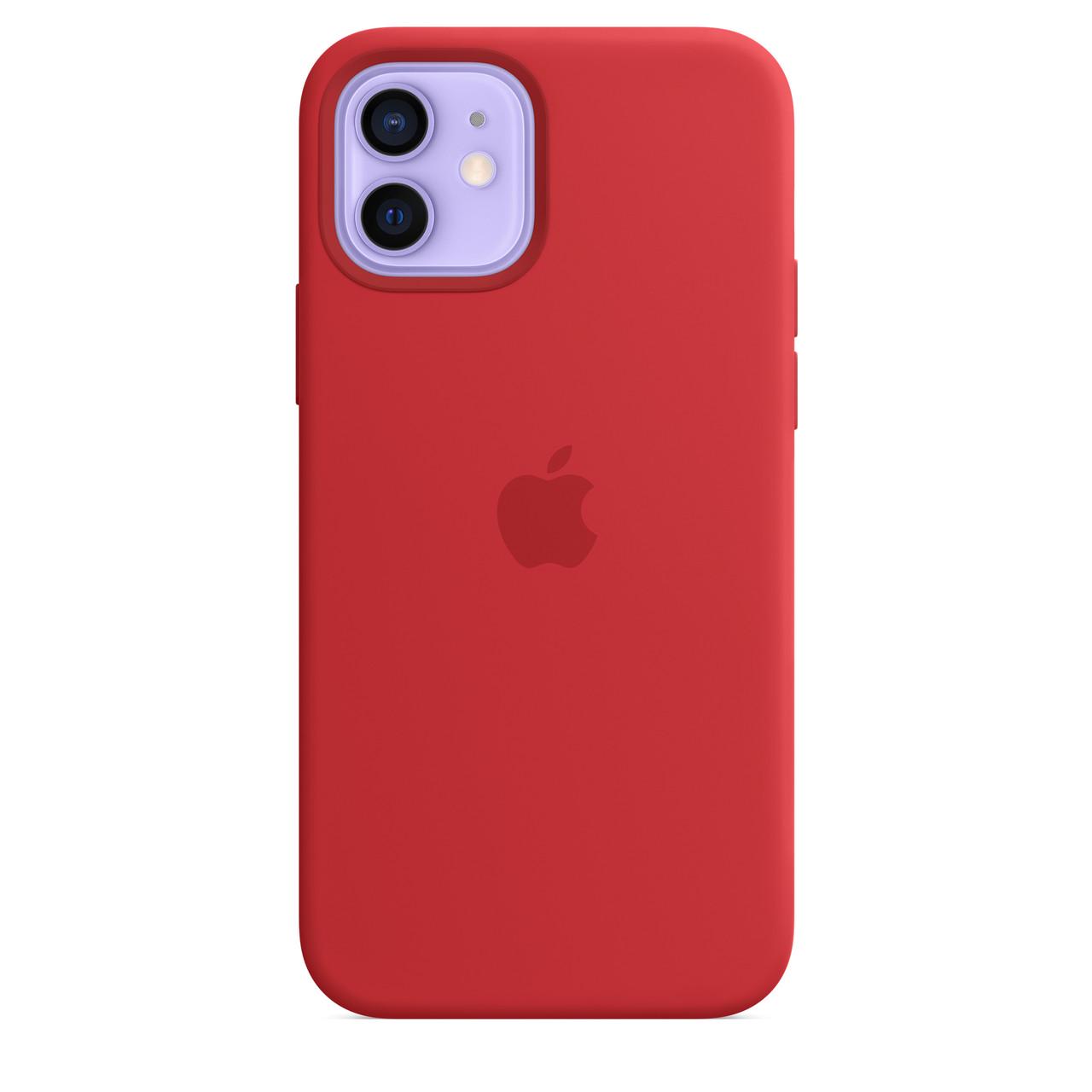 Силіконовий чохол-накладка Apple Silicone Case with MagSafe for iPhone 12/12 Pro, Product Red (HC) - фото 2