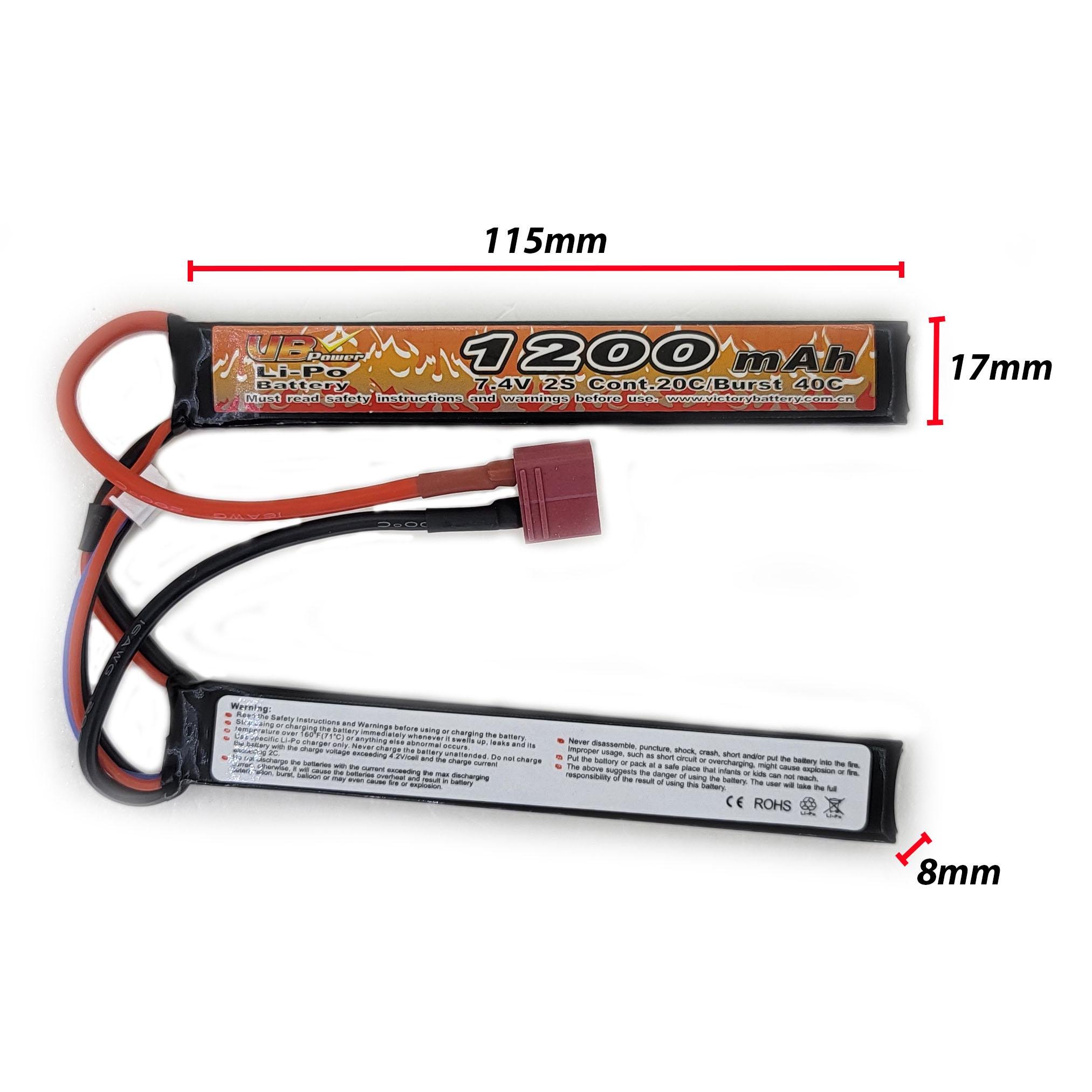 Аккумулятор VB Power VB7016108 для Airsoft Li-Pol 20-40C 7,4V 1200 mAh (14196525) - фото 2