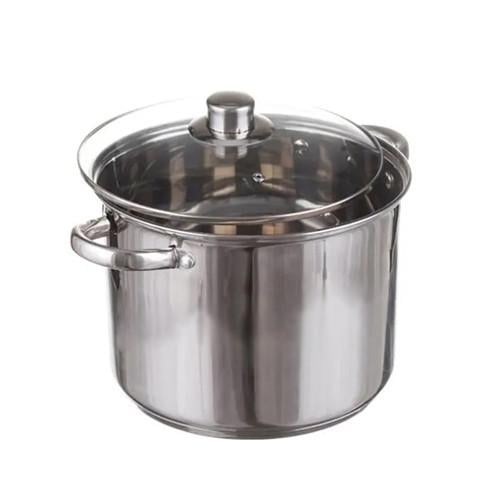 Каструля з нержавіючої сталі зі скляною кришкою 8,5 л ø 24 см