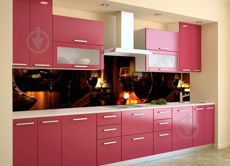 Скинали на кухню Zatarga «Бокалы» 600х3000 мм виниловая 3Д наклейка кухонный фартук самоклеящаяся Z180344/2