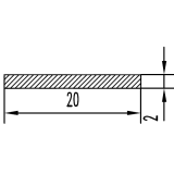 Алюминиевый профиль Полоса 20х2 мм (8181789) - фото 3