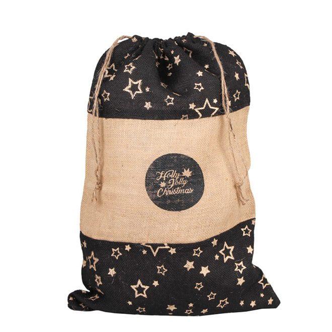 Мешок новогодний Flora 40х60 см Черный (50136)