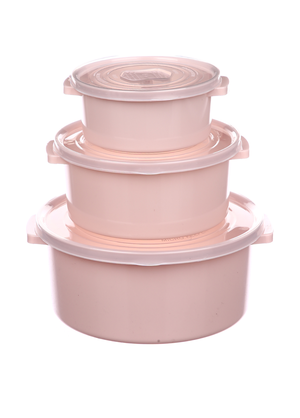 Набор круглых контейнеров Senyayla для СВЧ 3 предмета Пудровый (2900-pd)