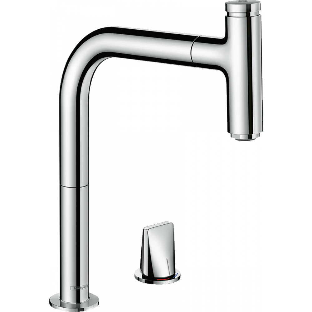 Смеситель для кухни на 2 отверстия Hansgrohe Metris M71 73804000 с видвижной лейкой Хром (142426) Смеситель для кухни на 2 отверстия Hansgrohe Metris M71 73804000 с видвижной лейкой Хром (142426)