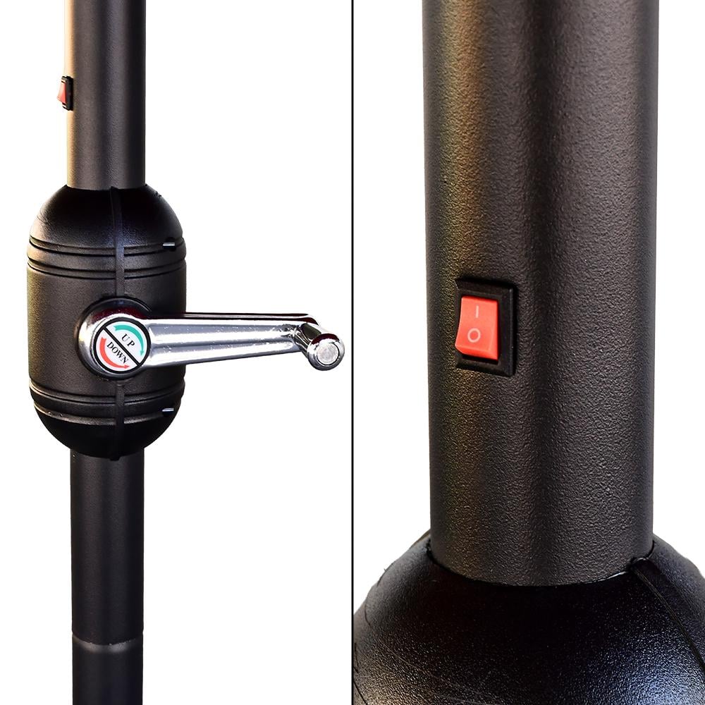 Парасолька для тераси з LED підсвіткою Stenson Кафе 3 м 8 спиць антивітрова Червоний (MH-5307) - фото 3 Парасолька для тераси з LED підсвіткою Stenson Кафе 3 м 8 спиць антивітрова Червоний (MH-5307) - фото 3