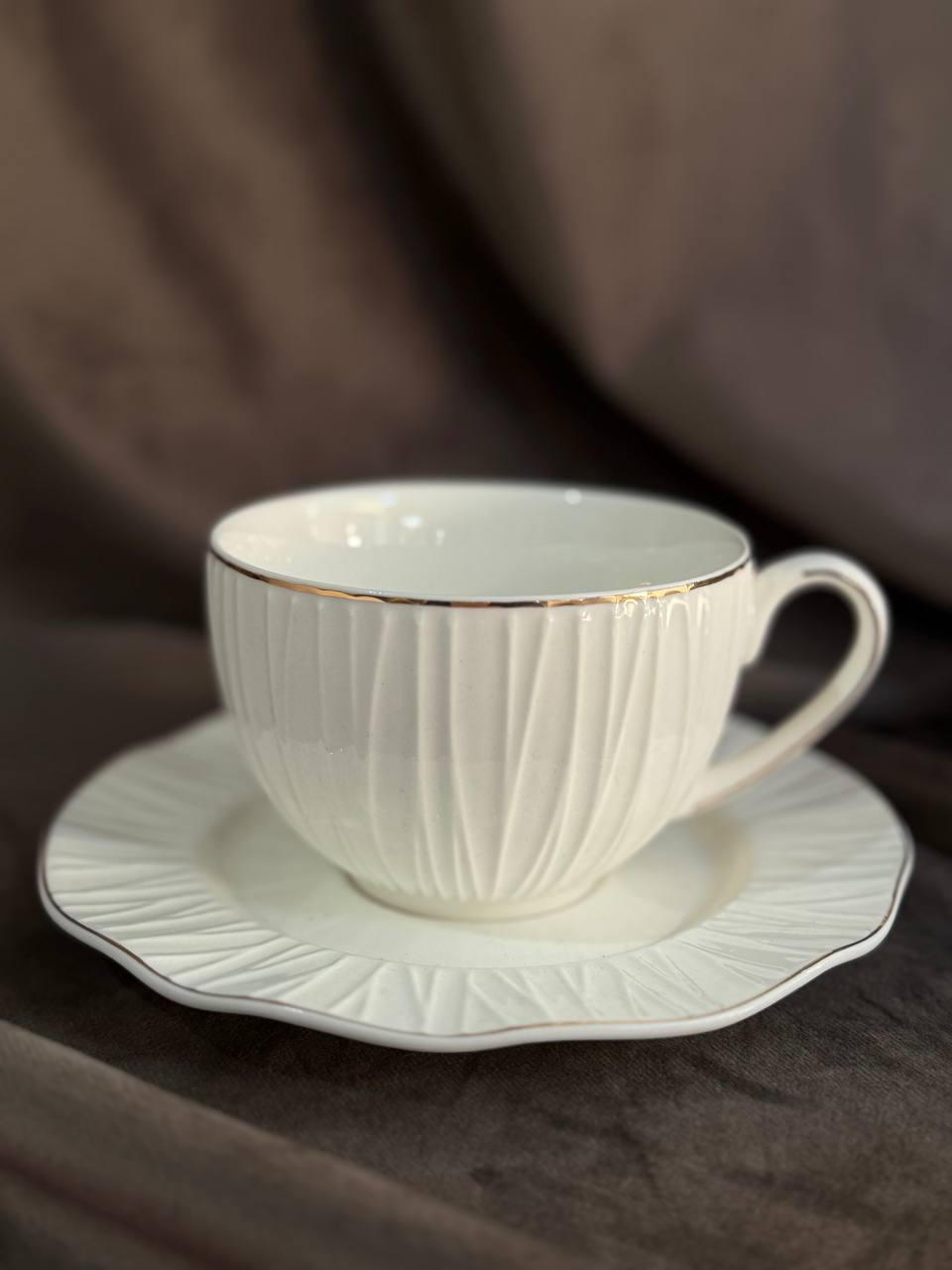 Чайный сервиз Elisey Жемчужина грация керамическая 230 мл 12 предметов Белый (9292-018) - фото 3 Чайный сервиз Elisey Жемчужина грация керамическая 230 мл 12 предметов Белый (9292-018) - фото 3