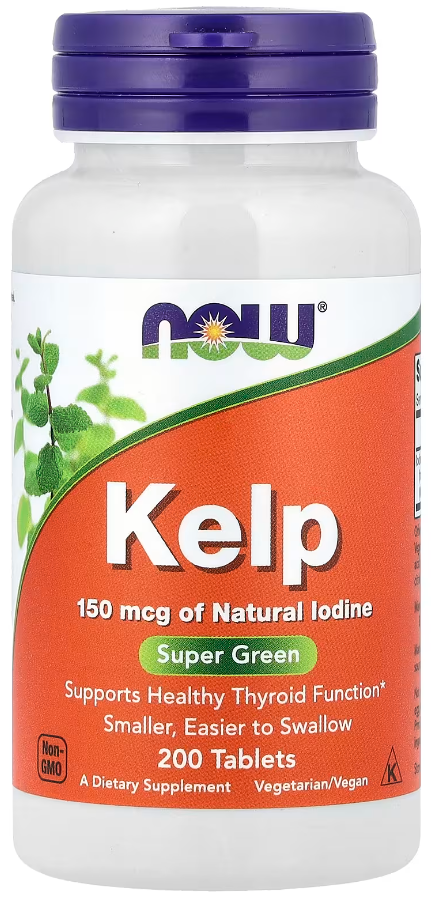 Комплекс Келп Натуральный йод Ламинария Now Foods Kelp 150 мкг 200 таблеток