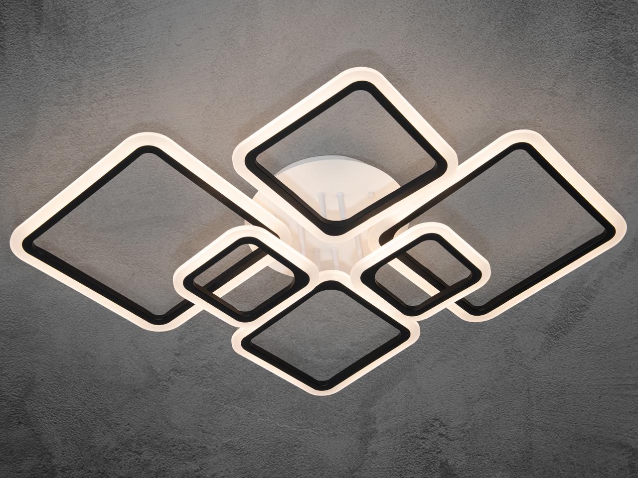 Люстра LED в гостиную с пультом A8160-6BKDIM-LS 110 W на 15 м2 Черный (2432345941) - фото 1 Люстра LED в гостиную с пультом A8160-6BKDIM-LS 110 W на 15 м2 Черный (2432345941) - фото 1