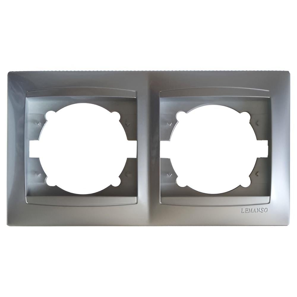 Рамка 2-постовая Lemanso Сакура горизонтальная Серебряный (LMR1311)