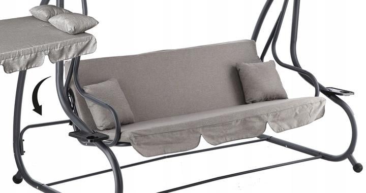 Садовая качеля GardenLine KRE3095 210x120x170 см Серый (2254822348) - фото 2 Садовая качеля GardenLine KRE3095 210x120x170 см Серый (2254822348) - фото 2