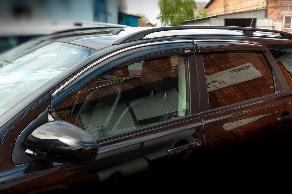 Ветровики с хромом Niken для Nissan Qashqai 2007-2010 гг. поликарбонат Черный