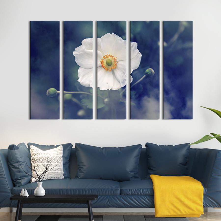 Картина на холсте Белый цветок ветреницы 87x50 см (772-51)