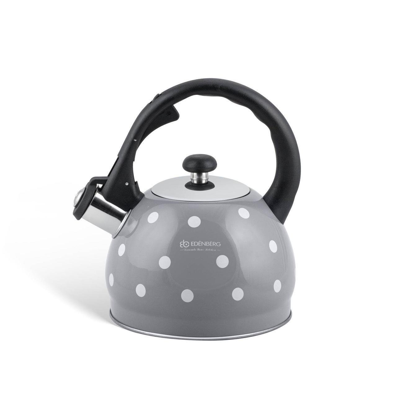 Чайник Edenberg 2 л зі свистком Сірий (EB-1922) - фото 1 Чайник Edenberg 2 л зі свистком Сірий (EB-1922) - фото 1