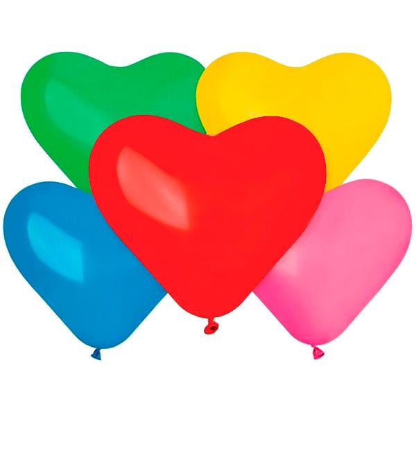 Воздушные шарики Сердце ассорти 10 шт. Ø 25 см