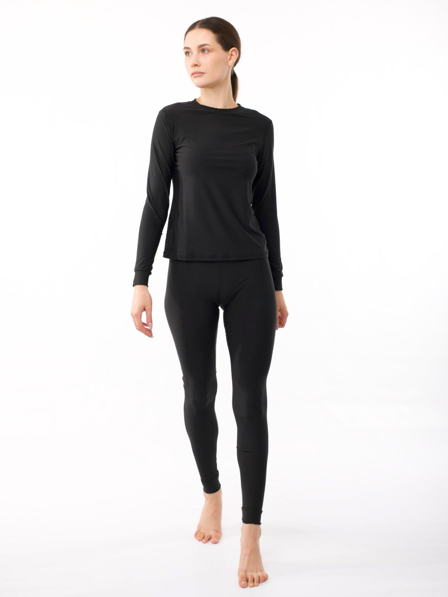 Термобілизна жіноча з мембраною термолонгслів та термокальсони S Чорний (8199445111)