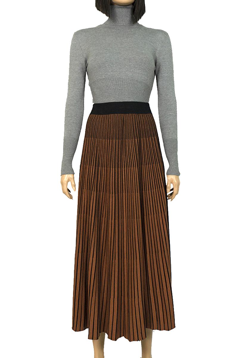 Юбка миди двусторонняя Forza Viva MW-KS-1902C трикотажная р. 46 Терракотовый (17852310) - фото 8