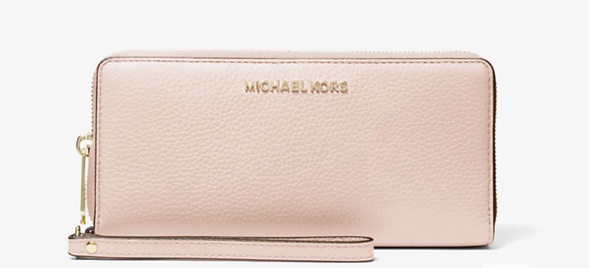 Гаманець Michael Kors Jet Set Travel Large Pebbled Leather Wristlet Powder Blush (34764038)