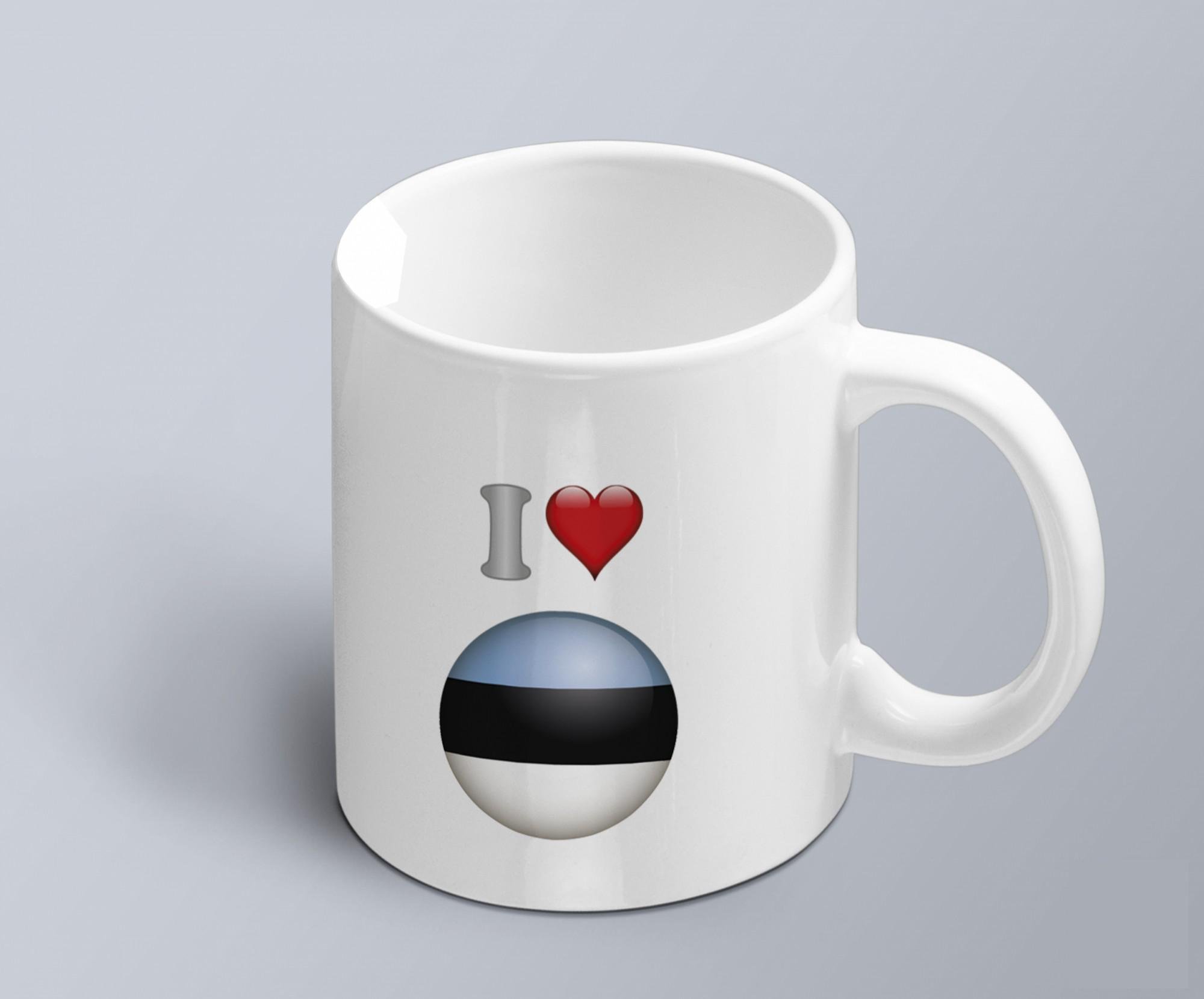 Чашка з принтом я люблю Естонію з зображенням прапору (02010109046) Чашка з принтом я люблю Естонію з зображенням прапору (02010109046)