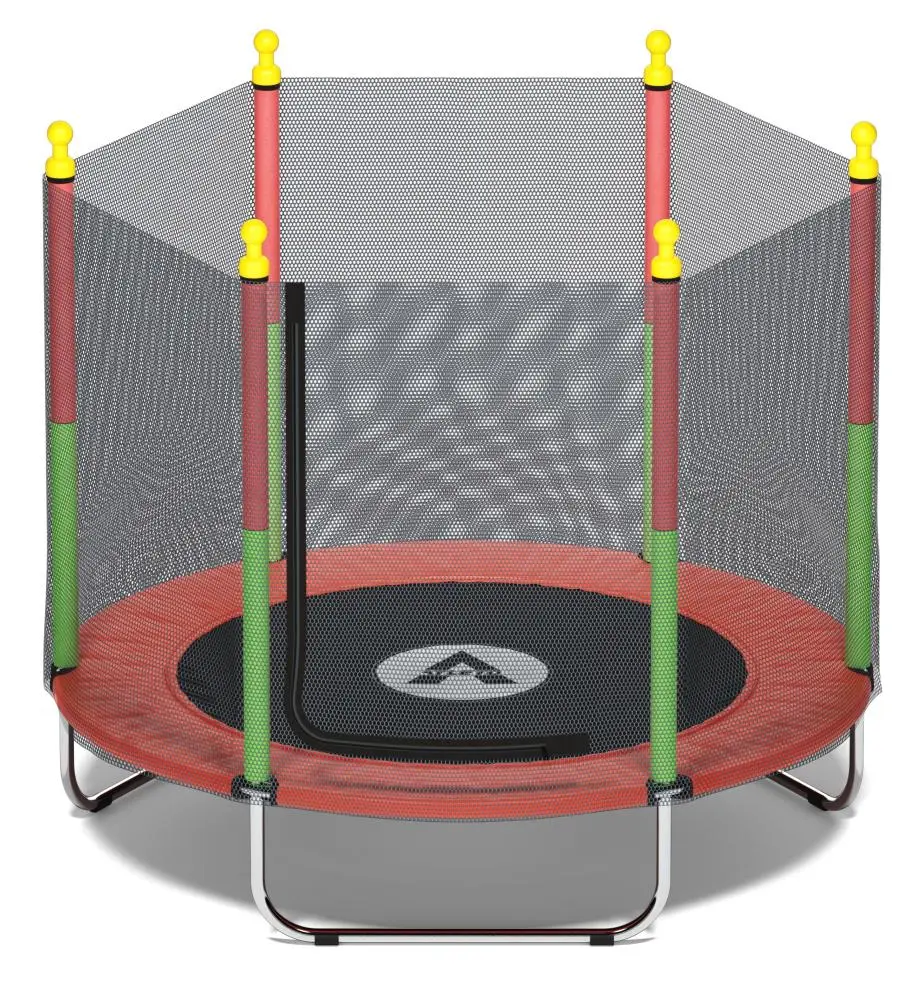 Батут дитячий Atleto KRB10 із захисною сіткою на металевих опорах 140 см Червоний (132-76-21000164) - фото 2