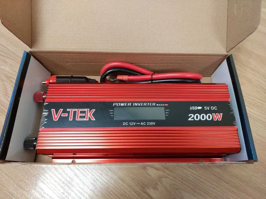 Інвертор V-TEK 12-220 V 2000 W USB 50 Гц (14-36-2000vtekd) - фото 3