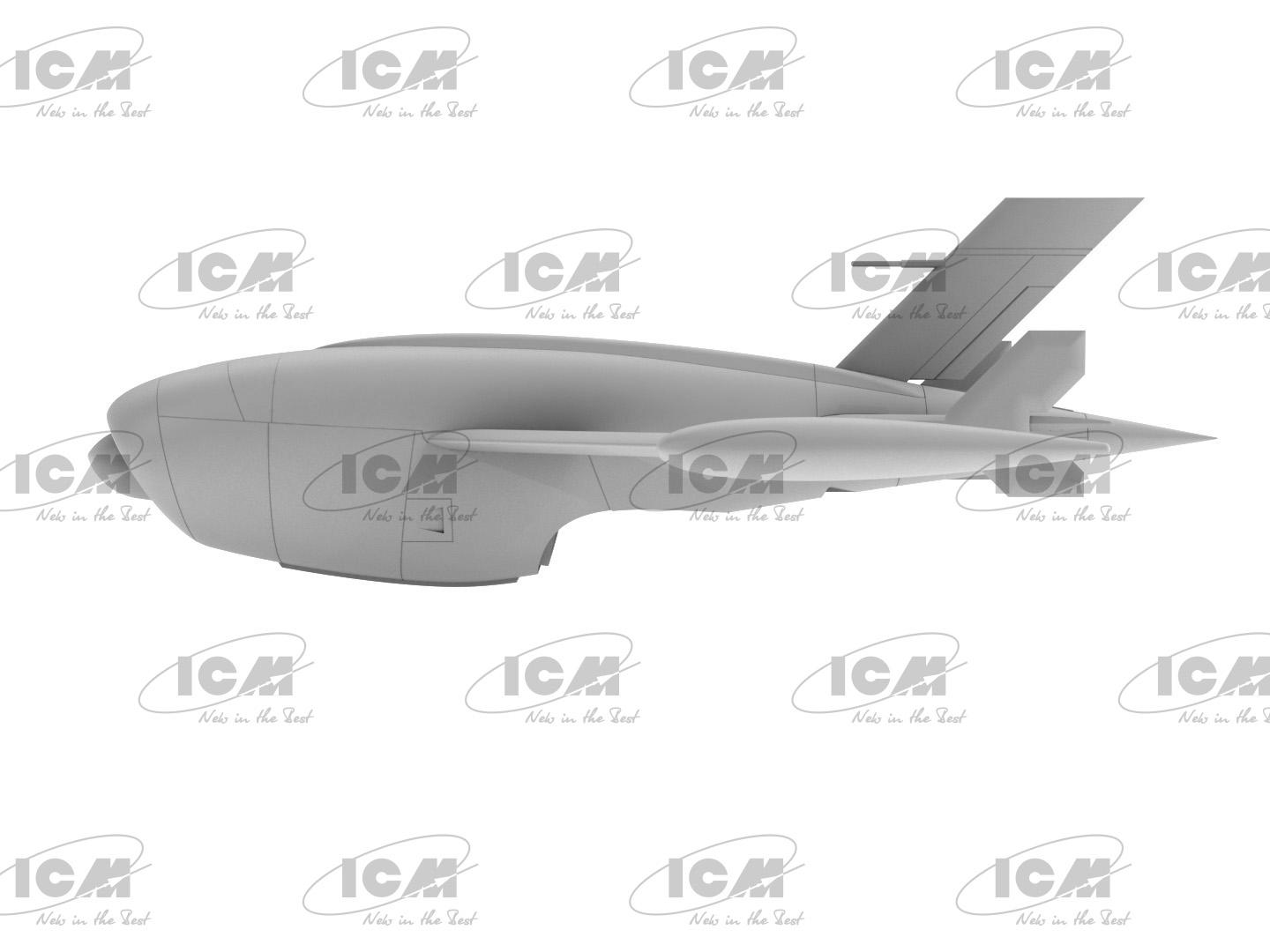 Сборная модель ICM Q-2A XM-21 KDA-1 Firebee американский беспилотный самолет 2 самолета и пилоны (48402) - фото 6