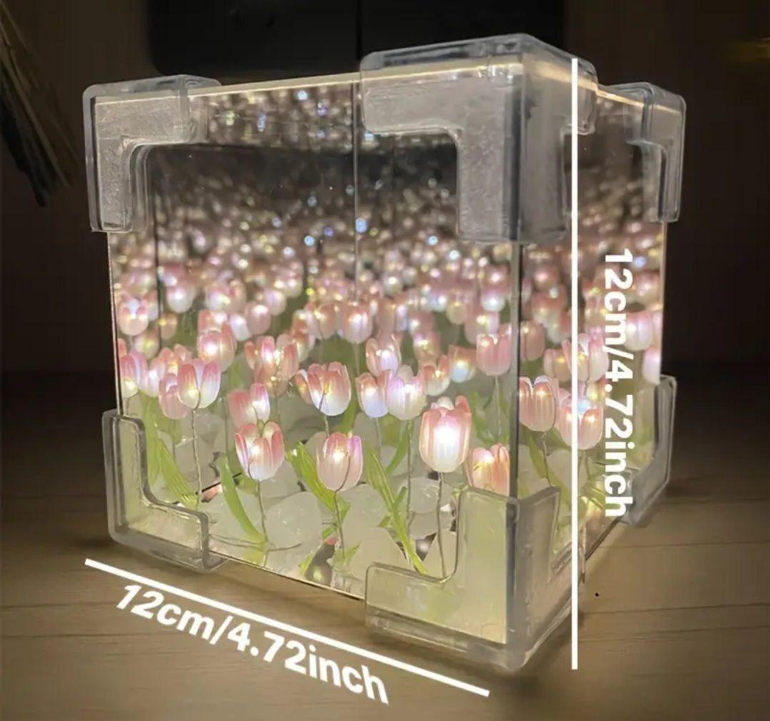 Ночник Бесконечные тюльпаны в кубе для творчества Собери сам 10х10 см Розовый (Л-025/1) - фото 4 Ночник Бесконечные тюльпаны в кубе для творчества Собери сам 10х10 см Розовый (Л-025/1) - фото 4