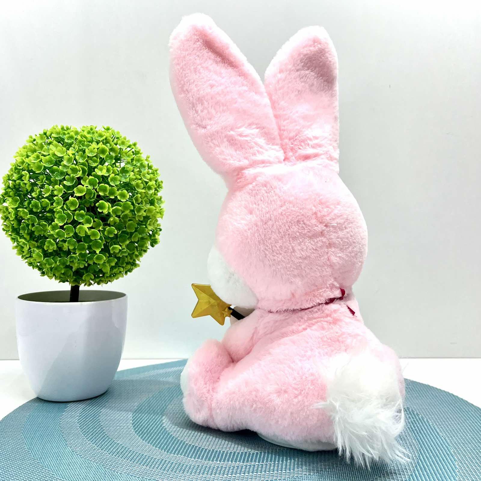 Интерактивная игрушка Чудо Кролик звук/свет/фразы подвижный реагирует на палочку 30 см Розовый (M 6144 I UA) - фото 3