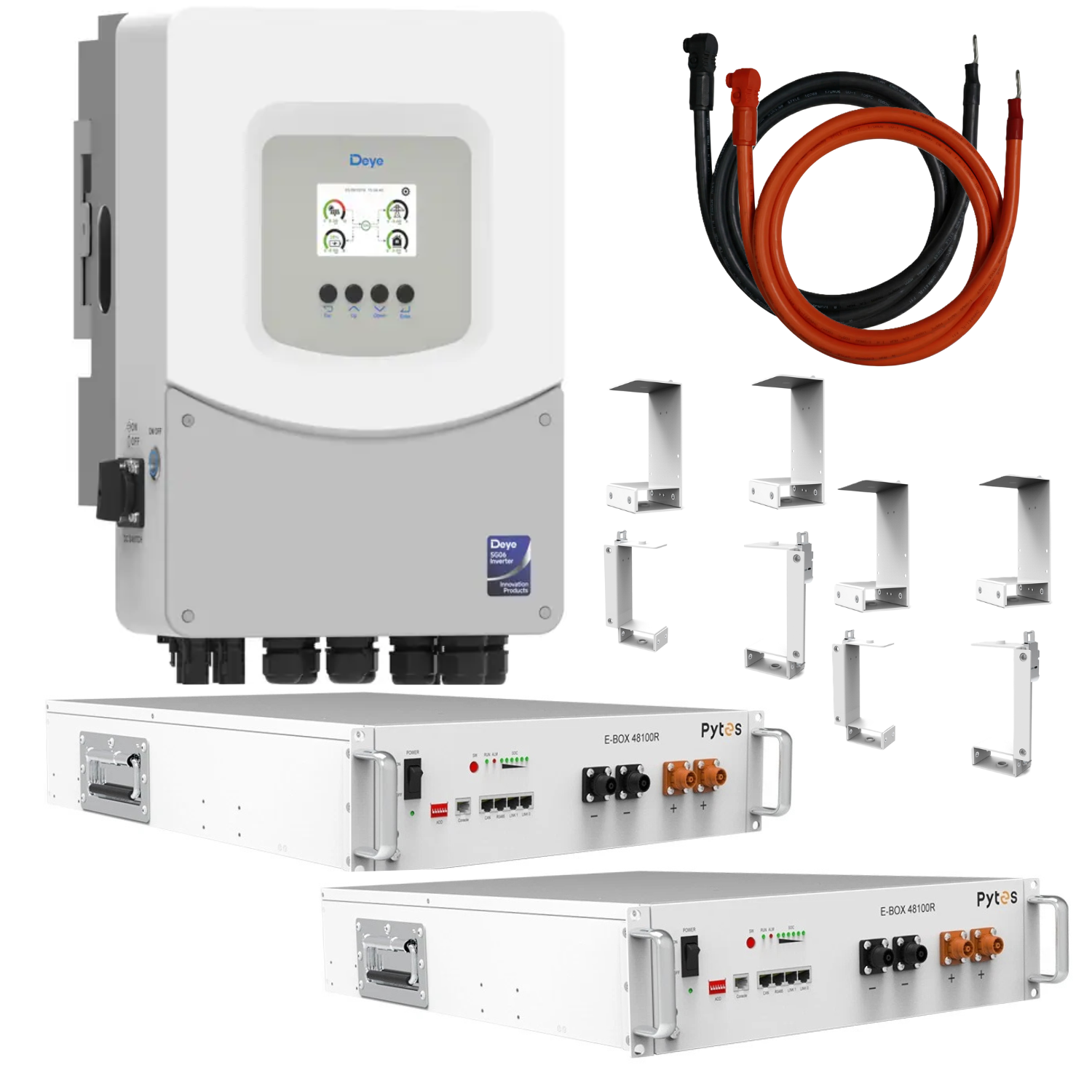 Комплект автономного питания Deye 6 кВт SUN-6K-SG06LP1-EU-BM2+2хPytes E-BOX-48100R TE+ 5,12 кВт·ч (660328)