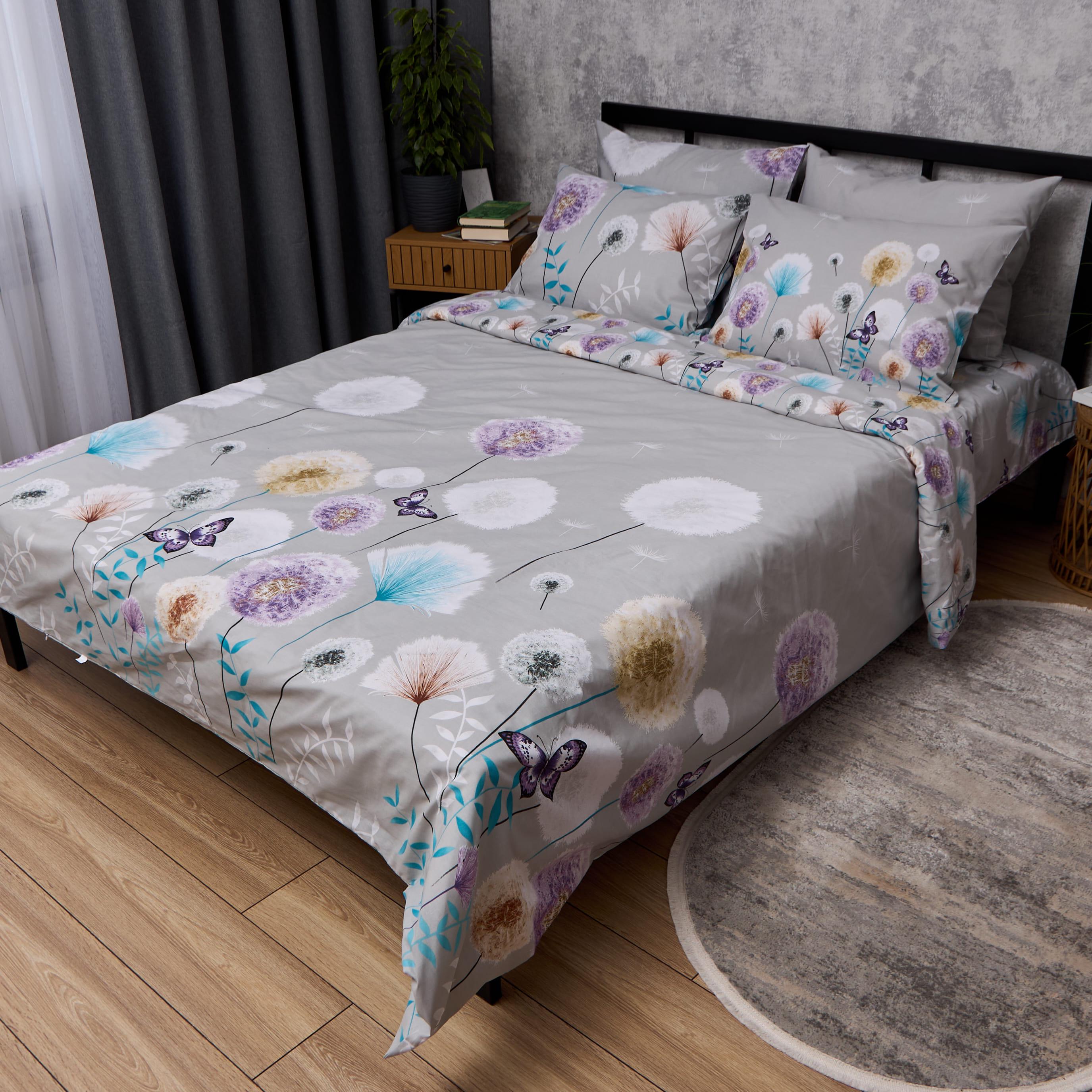 Комплект постельного белья Moon&Star Бязь Gold Люкс Dandelion Gray семейный 160х220х2 см наволочки 2 шт. 70х70 см (MS-820013717)