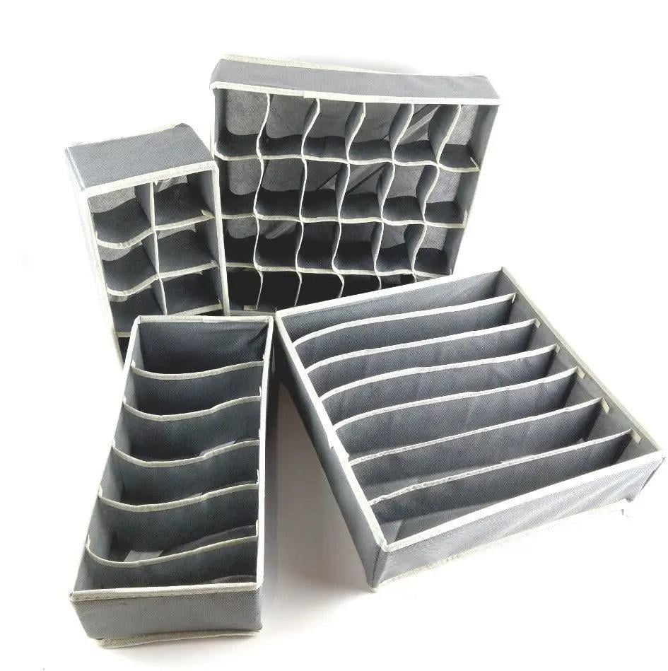 Набор органайзеров для нижнего белья 4 шт. Светло-серый (ОДШ-102-21) - фото 7 Набор органайзеров для нижнего белья 4 шт. Светло-серый (ОДШ-102-21) - фото 7