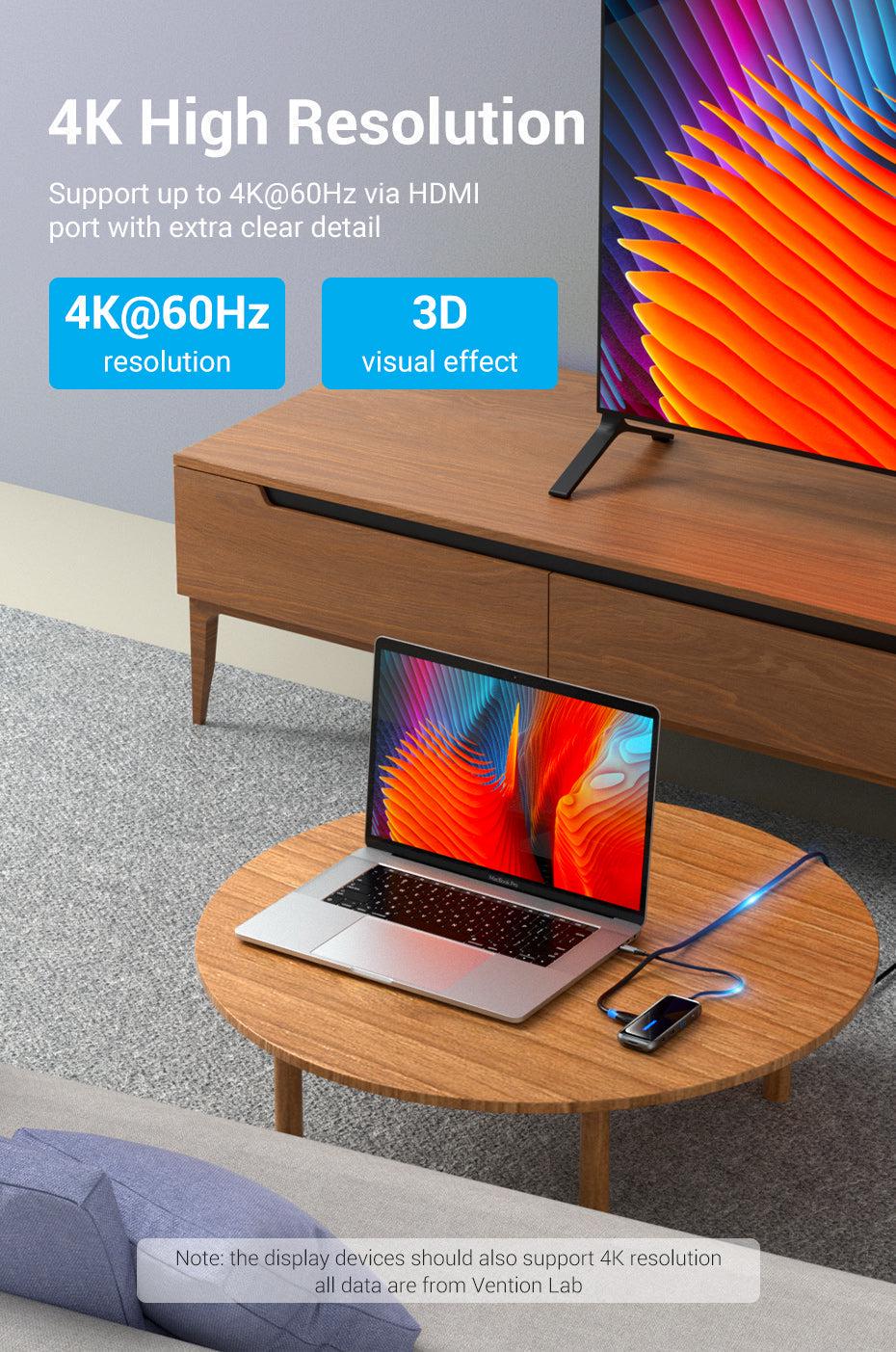 USB-хаб Vention Type-C-USB Чорний (TFHHB) - фото 5 USB-хаб Vention Type-C-USB Чорний (TFHHB) - фото 5