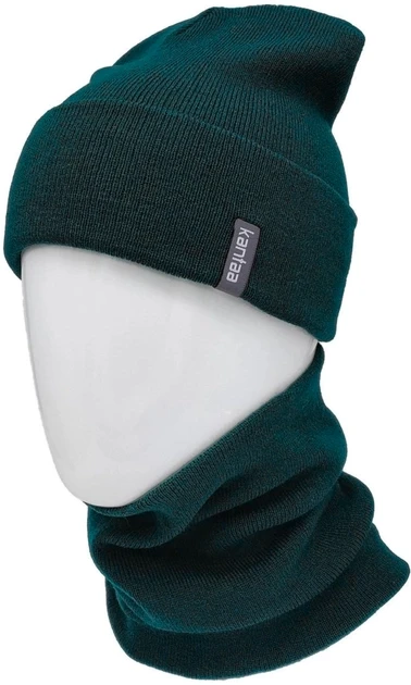 Комплект жіночий зимовий шапка та снуд Зелений (28523633)