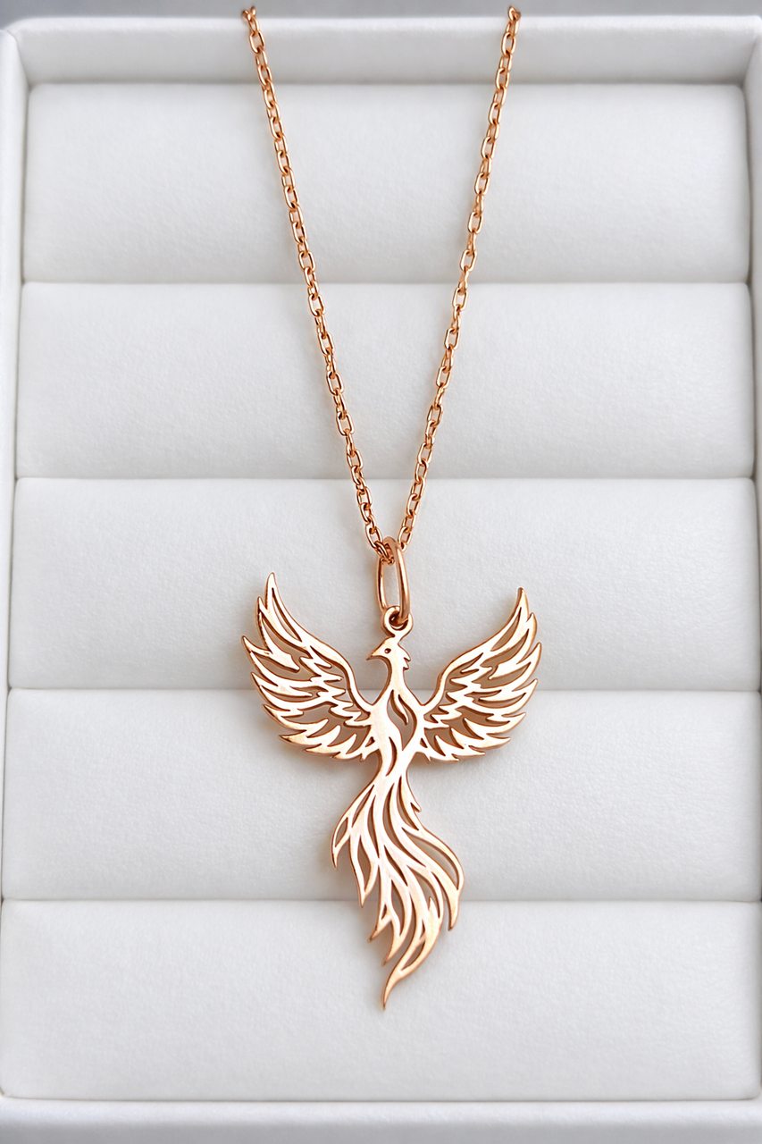 Колье-оберег ОЛОК Феникс серебро 925 пробы 3 см Позолота (2960531682)