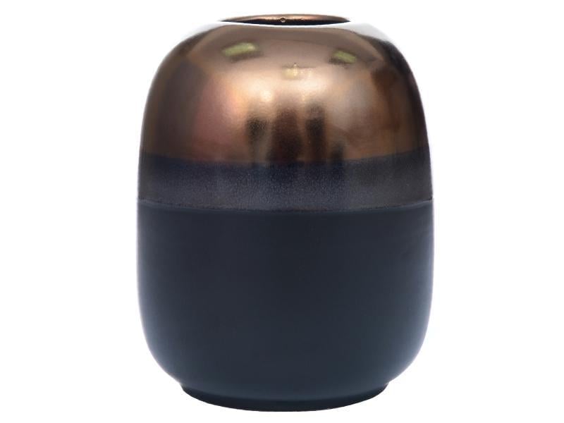 Настольная керамическая ваза Light House Ночное облако 18 см Черный/Бронзовый