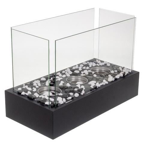 Біокамін прямокутний настільний для дому та тераси Чорний