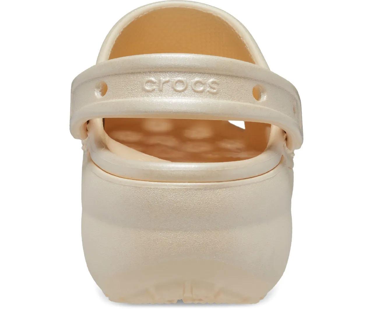 Сабо женские Crocs Classic Platform Shimmer Clog M7W9 р. 39 25,5 см Vanilla (208590) - фото 4 Сабо женские Crocs Classic Platform Shimmer Clog M7W9 р. 39 25,5 см Vanilla (208590) - фото 4
