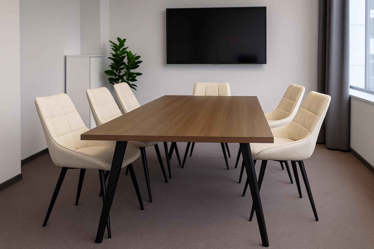 Комплект обідніх стільців Мілано М-75 6 шт. шкірозамінник 890x510x605 мм Айворі/Чорний