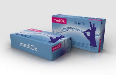 Перчатки MediOk нитриловые неопудренные 100 шт. XS Фиолетовый - фото 3