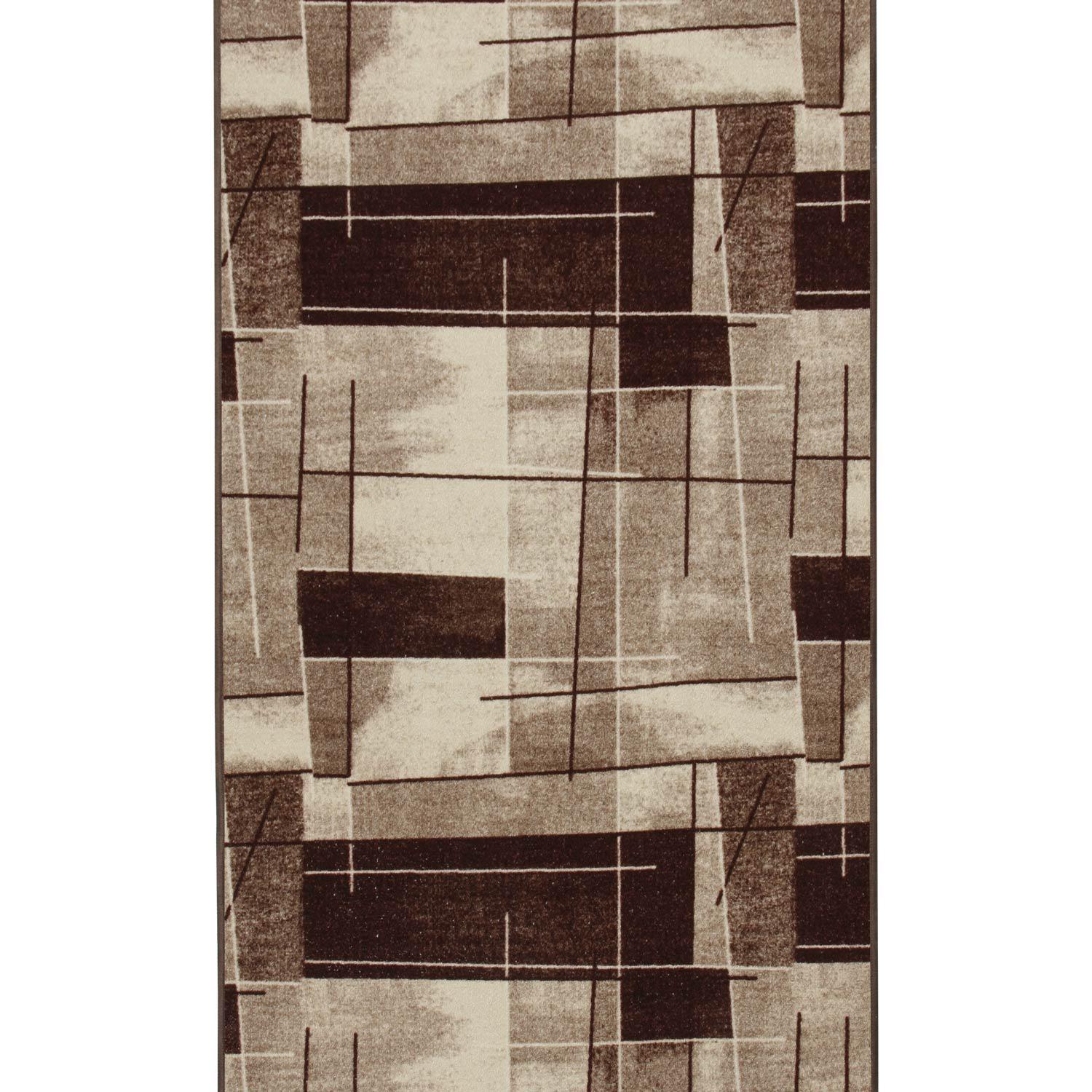 Килим безворсовий на повстяній основі DAKARIA Print Run Скло-p2 2x2 м Коричневий/Бежевий (00-00026078)