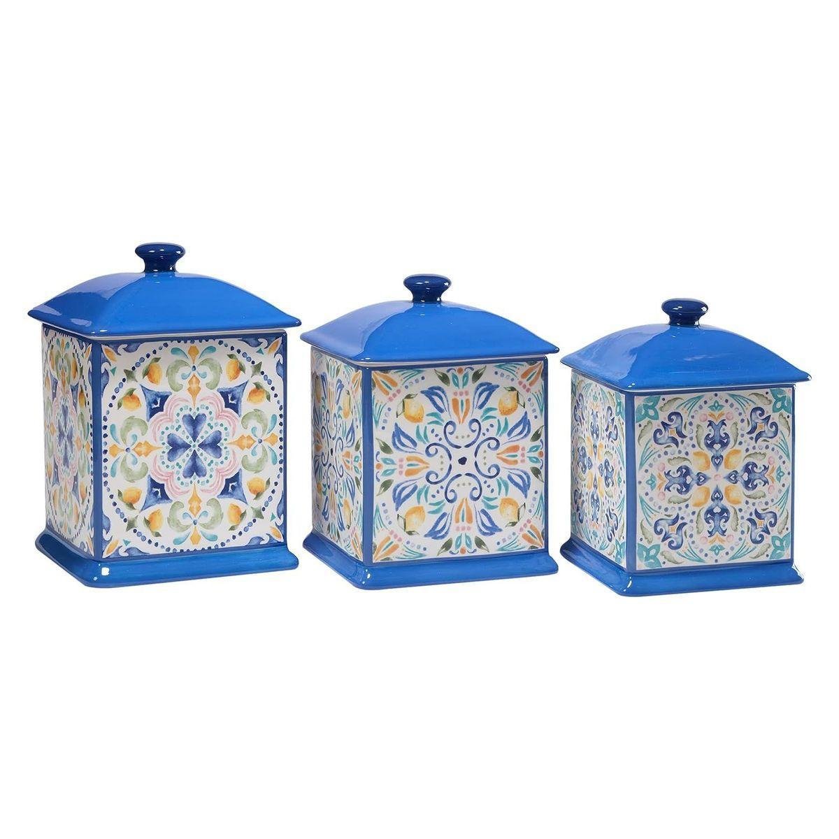 Набор емкостей для хранения Certified International Лимонад керамических 3 шт. Синий (29164)