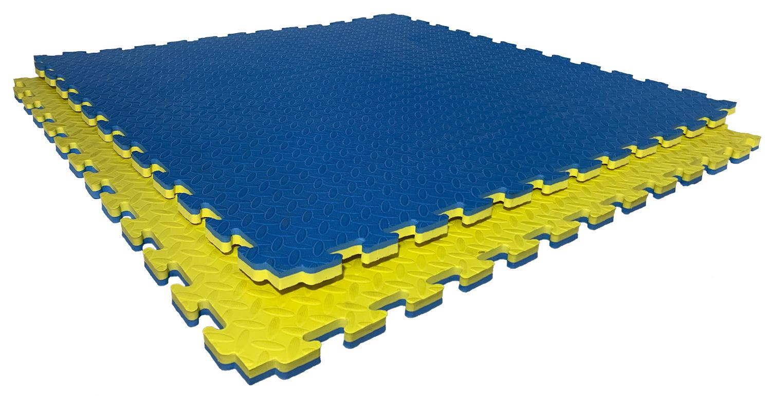 Мат-татами ласточкин хвост WCG EVA 100х100х3 см Сине-желтый (W-100х3-Bl-Ye2-1)