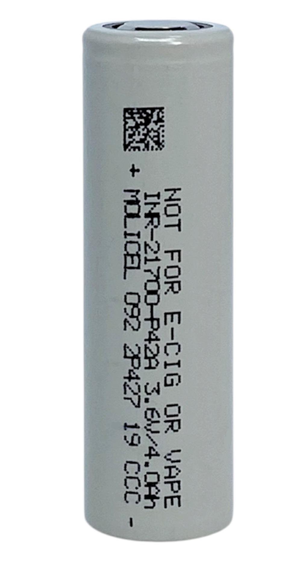 Аккумулятор высокоточный Molicel молицел INR-21700 P42A 3,6V 4000 mAh Li-Ion (29083990)