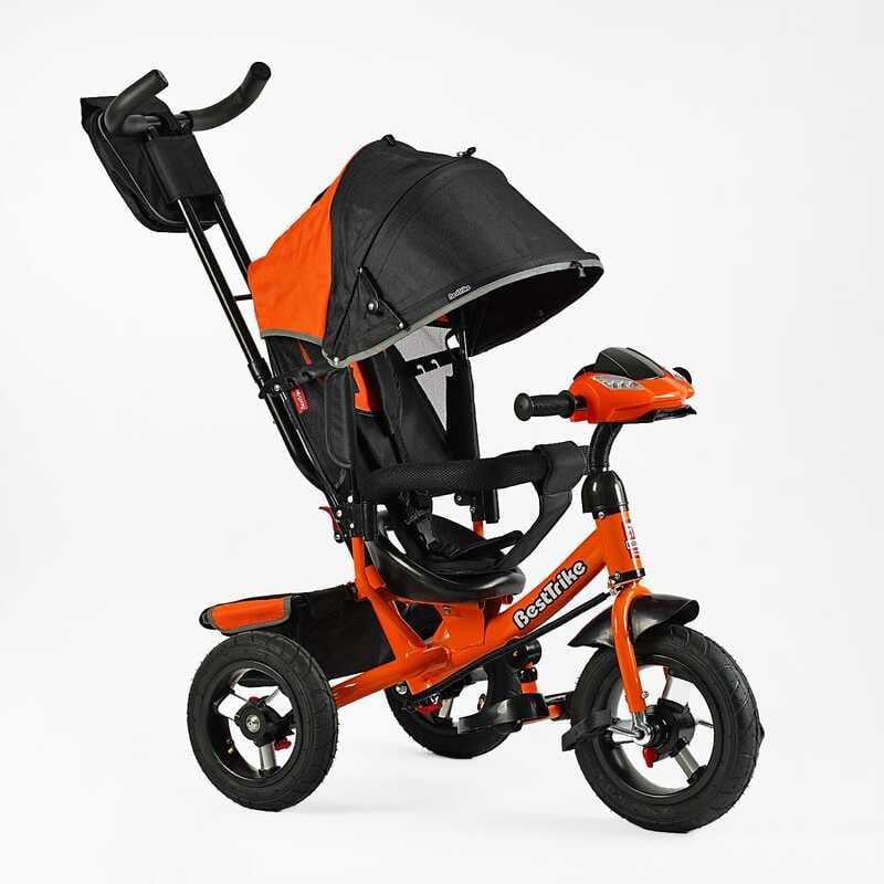 Велосипед детский Best Trike надувные колеса/фара с USB/пульт Black/Orange (162586)